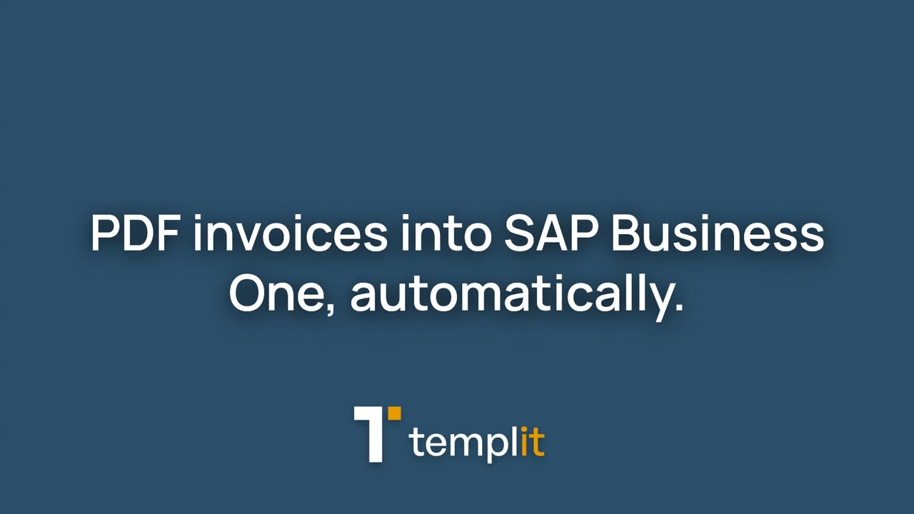 templit turning a PDF invoice into an SAP Business One invoice draft